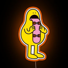 Load image into Gallery viewer, skateboar tongue RGB neon sign orange