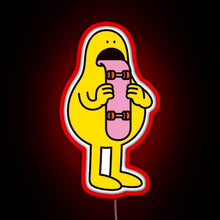 Load image into Gallery viewer, skateboar tongue RGB neon sign red