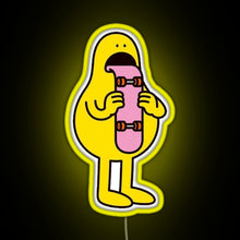 Load image into Gallery viewer, skateboar tongue RGB neon sign yellow