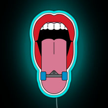 Load image into Gallery viewer, Skateboard Tongue RGB neon sign lightblue