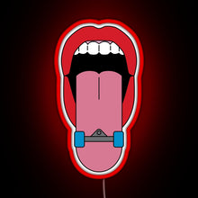 Load image into Gallery viewer, Skateboard Tongue RGB neon sign red