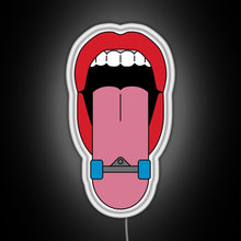 Load image into Gallery viewer, Skateboard Tongue RGB neon sign white