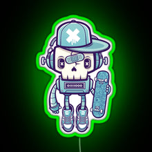 Load image into Gallery viewer, Skull Bot RGB neon sign green