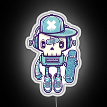 Load image into Gallery viewer, Skull Bot RGB neon sign white
