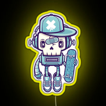 Load image into Gallery viewer, Skull Bot RGB neon sign yellow