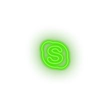 Load image into Gallery viewer, green skype social network brand logo led neon factory