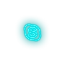 Load image into Gallery viewer, ice_blue skype social network brand logo led neon factory