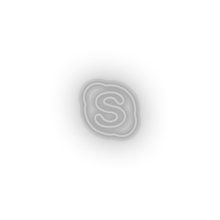 Load image into Gallery viewer, white skype social network brand logo led neon factory