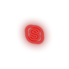 Load image into Gallery viewer, red skype social network brand logo led neon factory