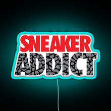 Load image into Gallery viewer, Sneaker Addict Cement RGB neon sign lightblue