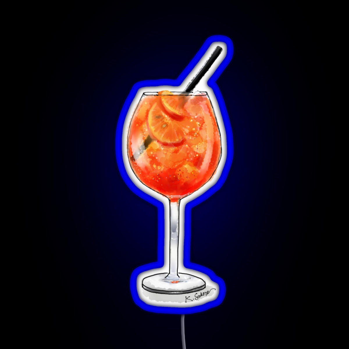 Aperol Spritz in a Glass RGB neon sign