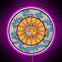 Load image into Gallery viewer, Sun and moon RGB neon sign  pink