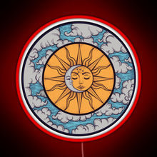 Load image into Gallery viewer, Sun and moon RGB neon sign red