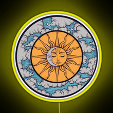 Load image into Gallery viewer, Sun and moon RGB neon sign yellow