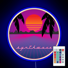 Load image into Gallery viewer, Synthwave Sunset RGB neon sign remote