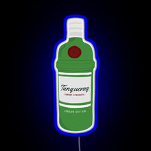 Load image into Gallery viewer, Tanqueray gin bottle RGB neon sign blue