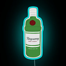 Load image into Gallery viewer, Tanqueray gin bottle RGB neon sign lightblue