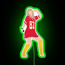 Load image into Gallery viewer, Taylor Swift x Travis Kelce Jersey RGB neon sign green
