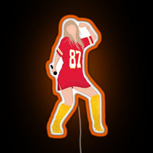 Load image into Gallery viewer, Taylor Swift x Travis Kelce Jersey RGB neon sign orange