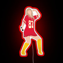 Load image into Gallery viewer, Taylor Swift x Travis Kelce Jersey RGB neon sign red