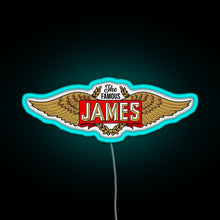 Load image into Gallery viewer, The James Motorcycles Wings RGB neon sign lightblue