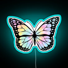 Load image into Gallery viewer, Tie Dye Butterfly RGB neon sign lightblue