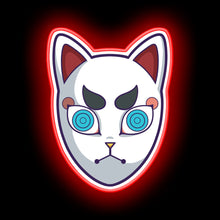 Load image into Gallery viewer, Cheap neon Giyu Kitsune Mask