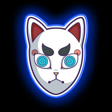 Load image into Gallery viewer, Tomioka Giyu Kitsune Mask real neon