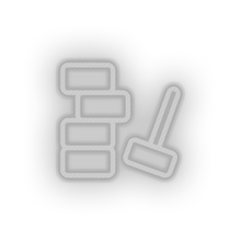 Load image into Gallery viewer, white toys hammer mallet building blocks children family play child kid baby toy led neon factory
