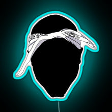 Load image into Gallery viewer, Tupac Bandana Black RGB neon sign lightblue