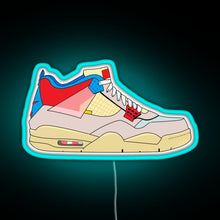 Load image into Gallery viewer, Union x Jordan 4 Guava ice RGB neon sign lightblue