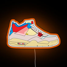 Load image into Gallery viewer, Union x Jordan 4 Guava ice RGB neon sign orange