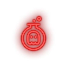 Load image into Gallery viewer, red video game bowl ghost led neon factory