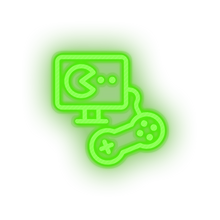 Load image into Gallery viewer, green video game controller monitor led neon factory