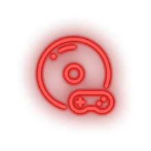 Load image into Gallery viewer, red video game disk controller led neon factory