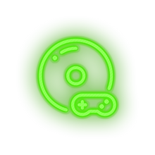 Load image into Gallery viewer, green video game disk controller led neon factory