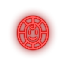 Load image into Gallery viewer, red video game flower 3 led neon factory