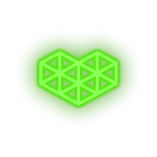 Load image into Gallery viewer, green video game logo heart led neon factory