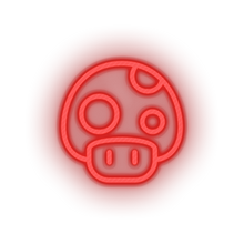 Load image into Gallery viewer, red video game mario mushroom 1 led neon factory