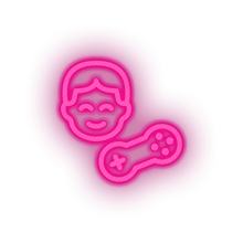Load image into Gallery viewer, pink video game person face human controller led neon factory