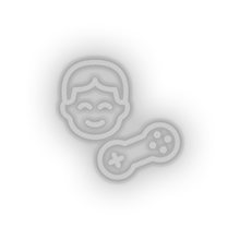 Load image into Gallery viewer, white video game person face human controller led neon factory