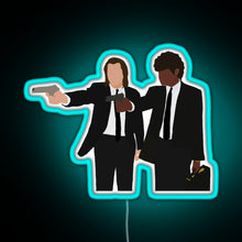 Load image into Gallery viewer, Vincent and Jules from Pulp Fiction RGB neon sign lightblue