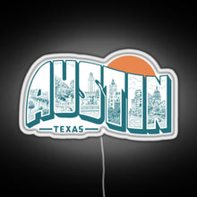 Load image into Gallery viewer, Vintage Austin Texas RGB neon sign white