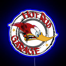 Load image into Gallery viewer, Woodys Hot Rod Garage RGB neon sign blue