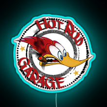 Load image into Gallery viewer, Woodys Hot Rod Garage RGB neon sign lightblue