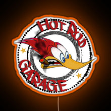 Load image into Gallery viewer, Woodys Hot Rod Garage RGB neon sign orange
