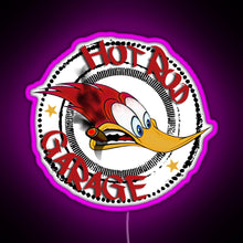 Load image into Gallery viewer, Woodys Hot Rod Garage RGB neon sign  pink