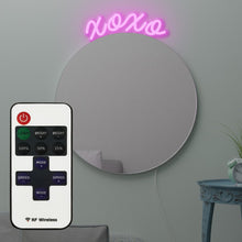 Load image into Gallery viewer, The mirror is well made with a neon frame