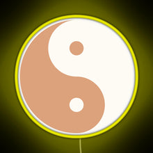 Load image into Gallery viewer, Yin Yang Minimalist boho design RGB neon sign yellow