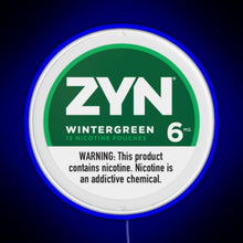 Load image into Gallery viewer, Zyn Wintergreen 6mg RGB neon sign blue